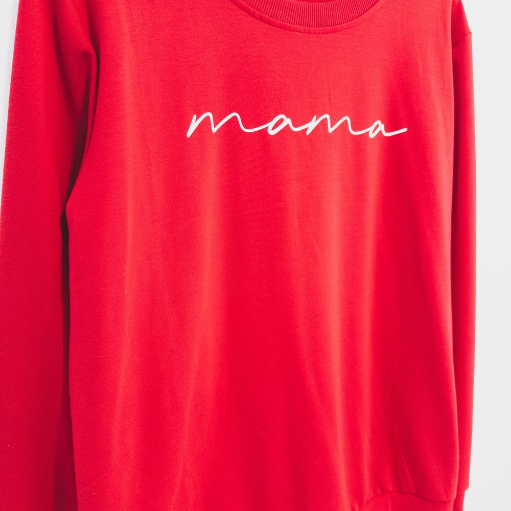 Mama Sweatshirt Women 2XL Red Graphic‎ Script Pullover Mom Life Gift for Mom - Picture 3 of 5